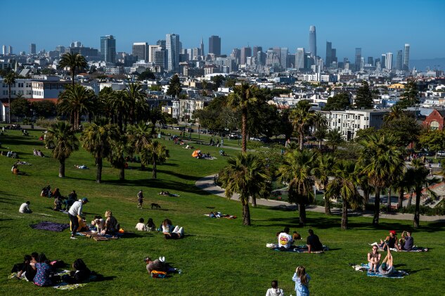 Dolores Park in the Mission neighborhood of San Francisco.